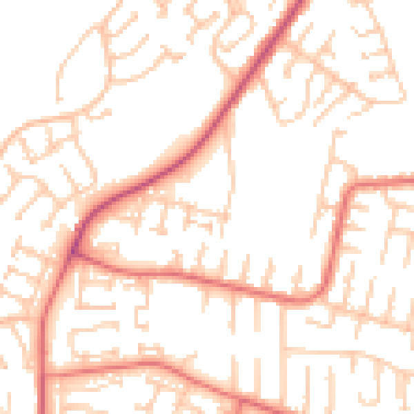 Daytime road noise heatmap for NE16 5BE