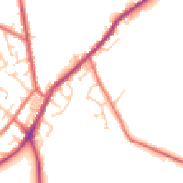Daytime road noise heatmap for NE16 5BF