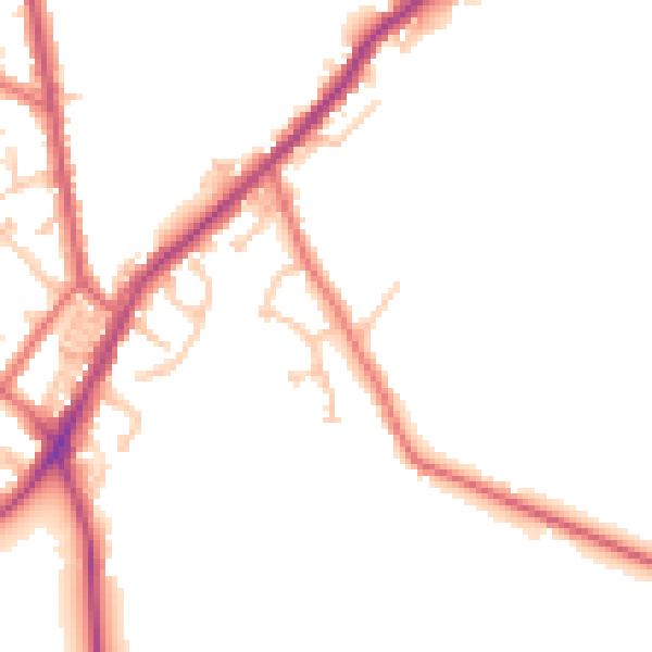 Daytime road noise heatmap for NE16 5DB