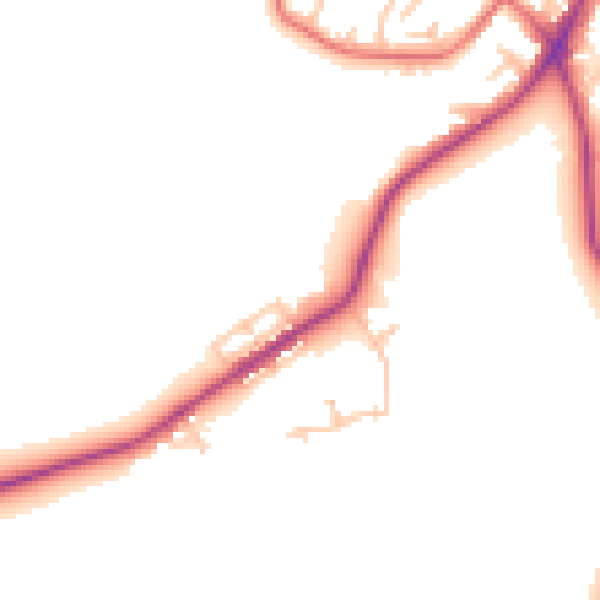 Daytime road noise heatmap for NE16 5DL