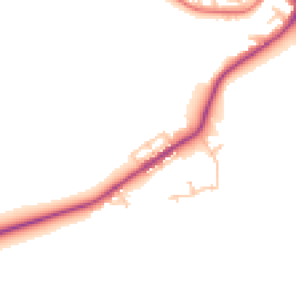 Daytime road noise heatmap for NE16 5DP