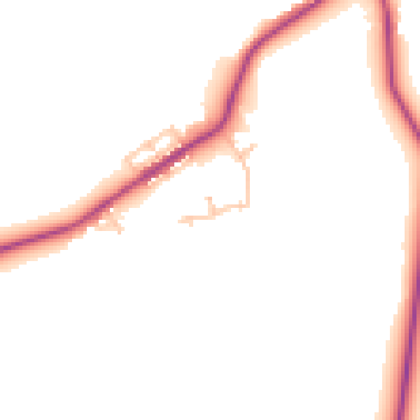 Daytime road noise heatmap for NE16 5ED