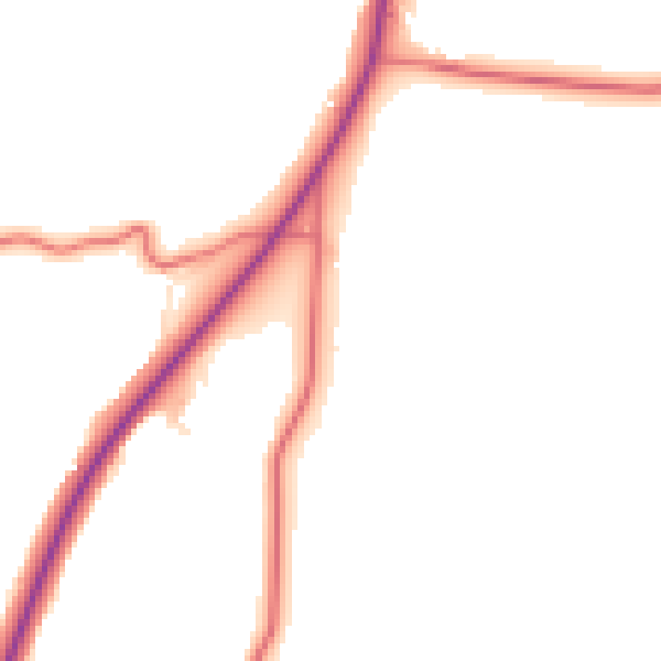 Daytime road noise heatmap for NE16 5EG