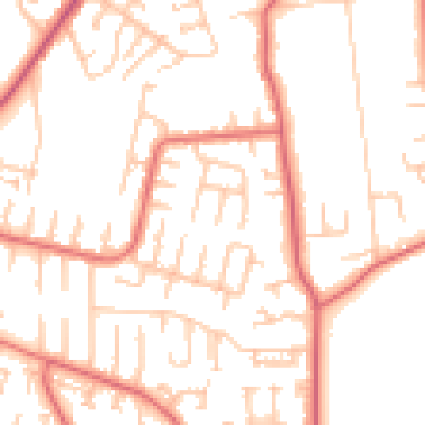 Daytime road noise heatmap for NE16 5HS