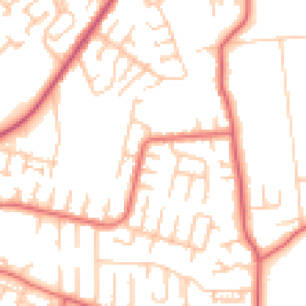 Daytime road noise heatmap for NE16 5HY