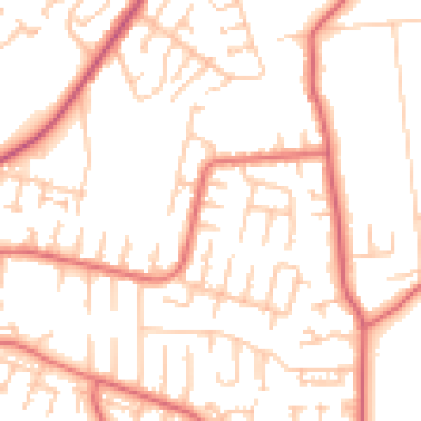 Daytime road noise heatmap for NE16 5JE