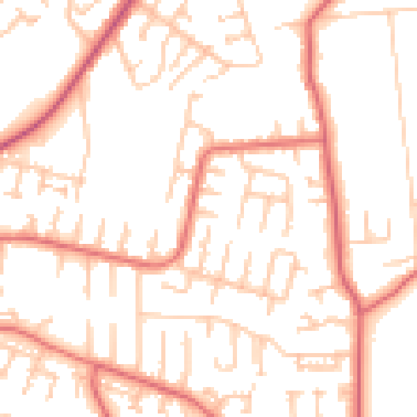 Daytime road noise heatmap for NE16 5JF