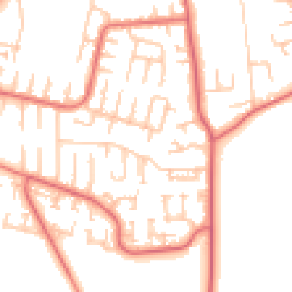 Daytime road noise heatmap for NE16 5JJ