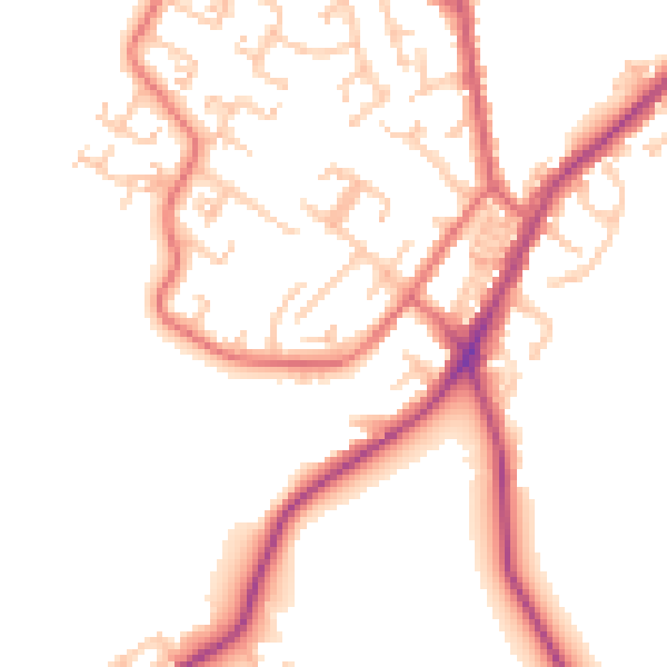 Daytime road noise heatmap for NE16 5LB
