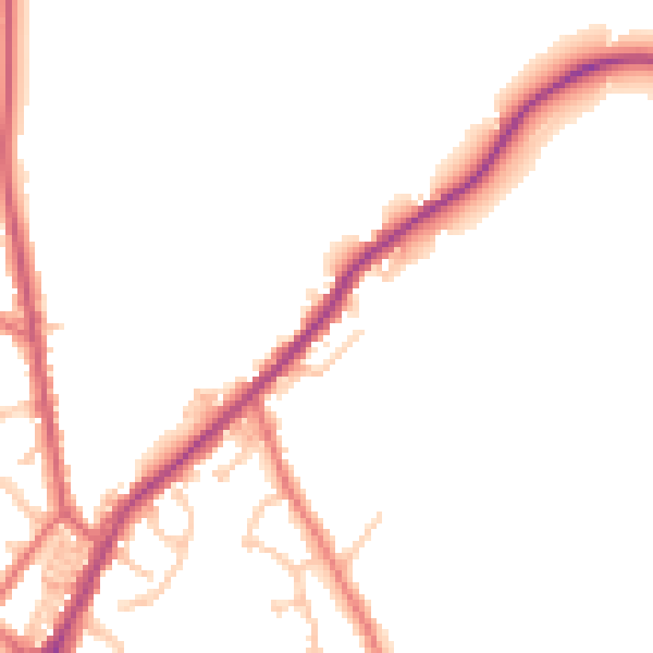 Daytime road noise heatmap for NE16 5LE