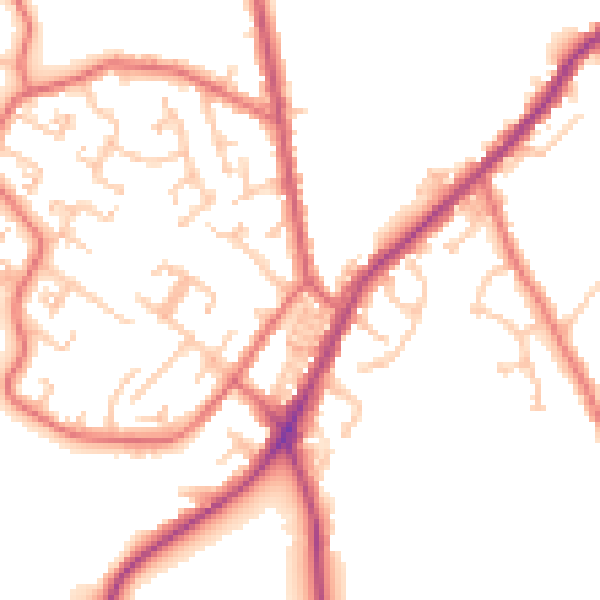 Daytime road noise heatmap for NE16 5LX