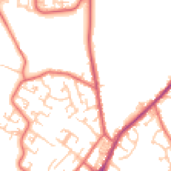 Daytime road noise heatmap for NE16 5NG
