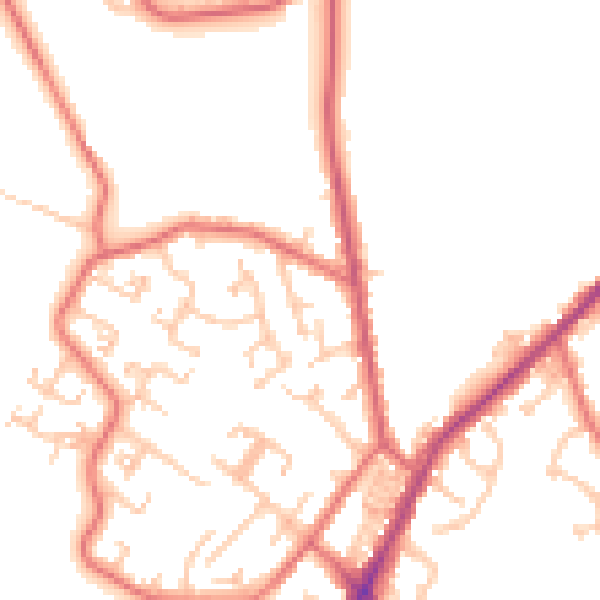 Daytime road noise heatmap for NE16 5NL