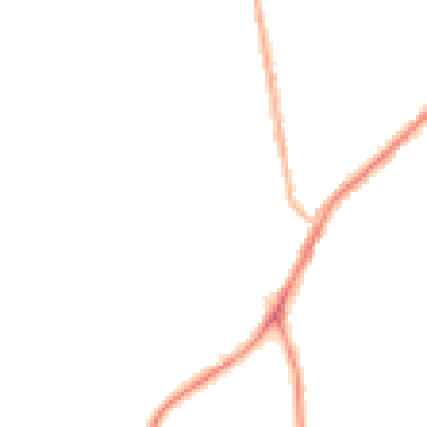 Night-time road noise heatmap for NE16 5PB