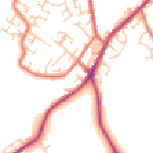 Daytime road noise heatmap for NE16 5PD