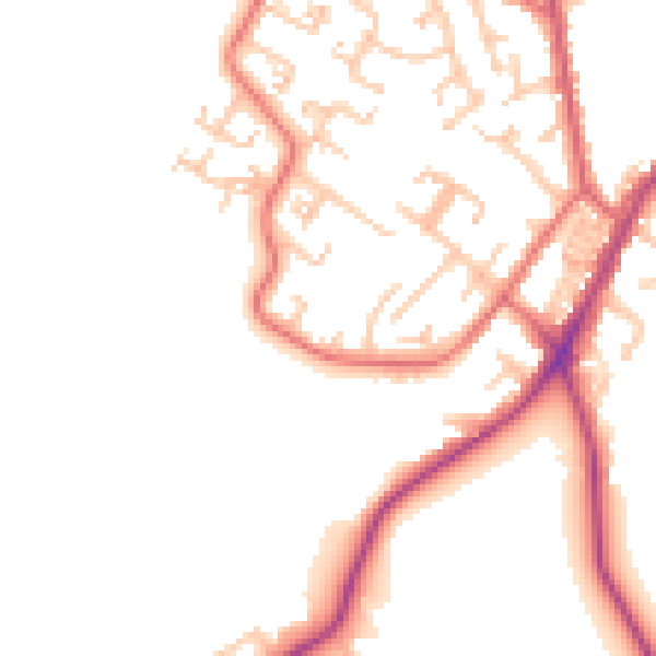 Daytime road noise heatmap for NE16 5PR