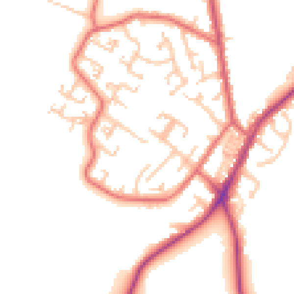 Daytime road noise heatmap for NE16 5PU