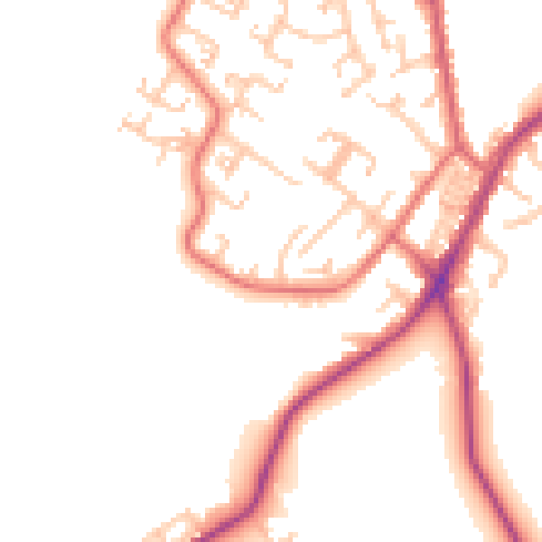 Daytime road noise heatmap for NE16 5PW