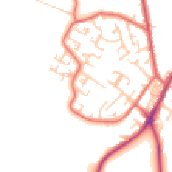Daytime road noise heatmap for NE16 5PY