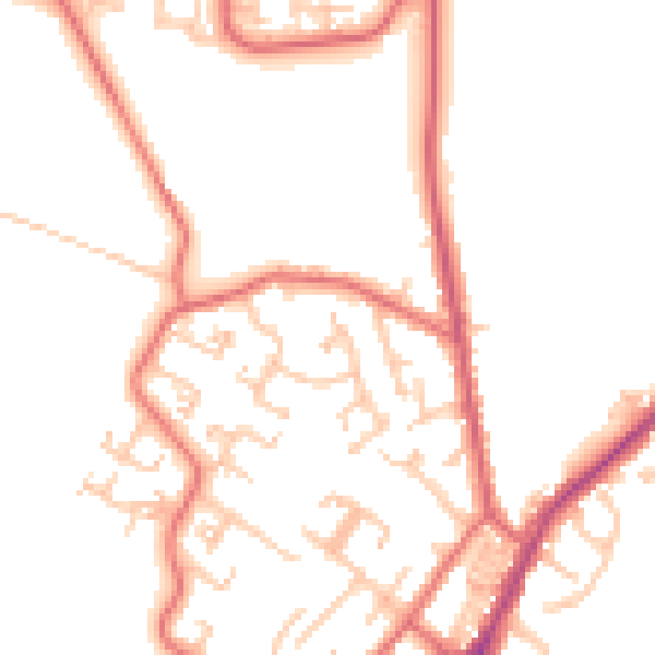 Daytime road noise heatmap for NE16 5QB