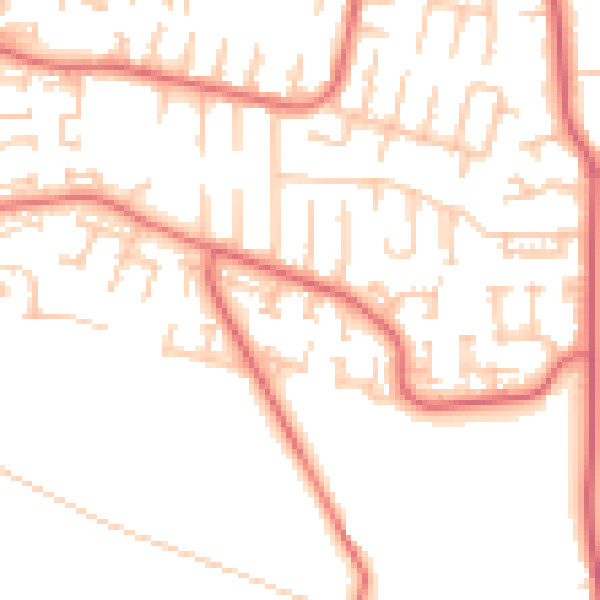 Daytime road noise heatmap for NE16 5QL