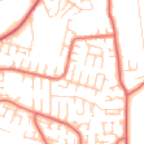 Daytime road noise heatmap for NE16 5QS