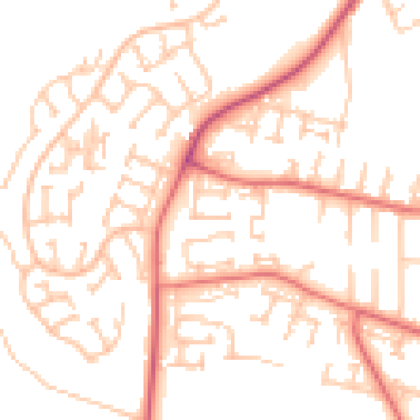 Daytime road noise heatmap for NE16 5RJ