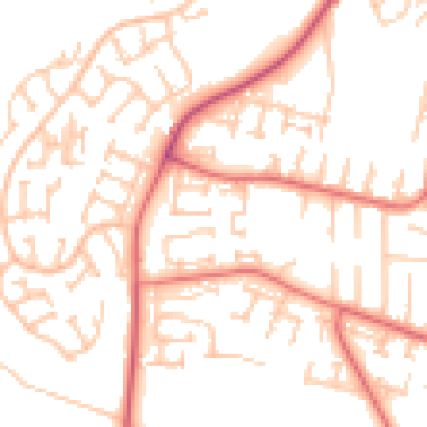 Daytime road noise heatmap for NE16 5RN