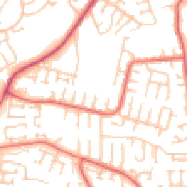 Daytime road noise heatmap for NE16 5SF