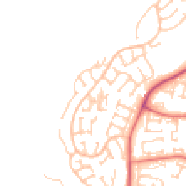 Daytime road noise heatmap for NE16 5UJ