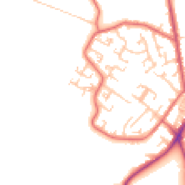 Daytime road noise heatmap for NE16 5XQ