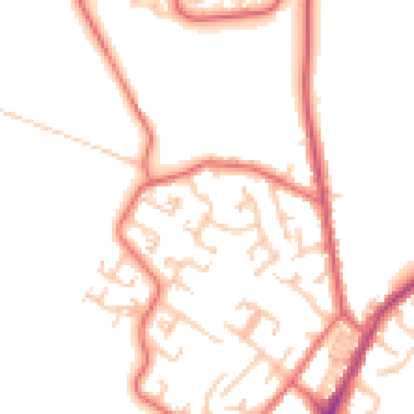 Daytime road noise heatmap for NE16 5XR