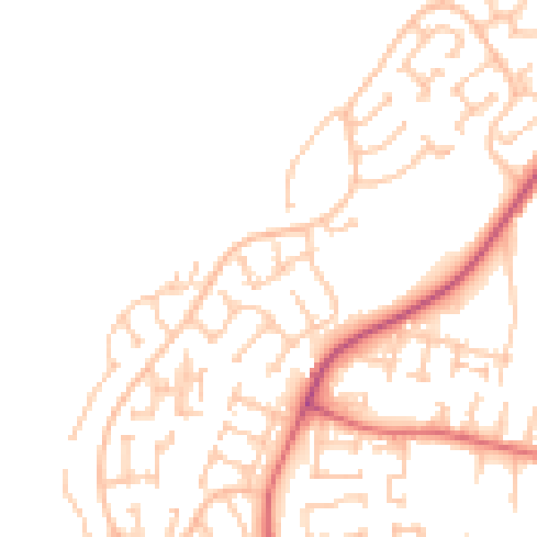 Daytime road noise heatmap for NE16 5YR