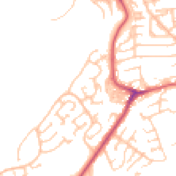 Daytime road noise heatmap for NE16 5ZD
