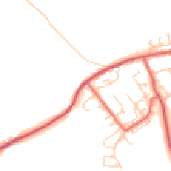 Daytime road noise heatmap for NE16 6AW
