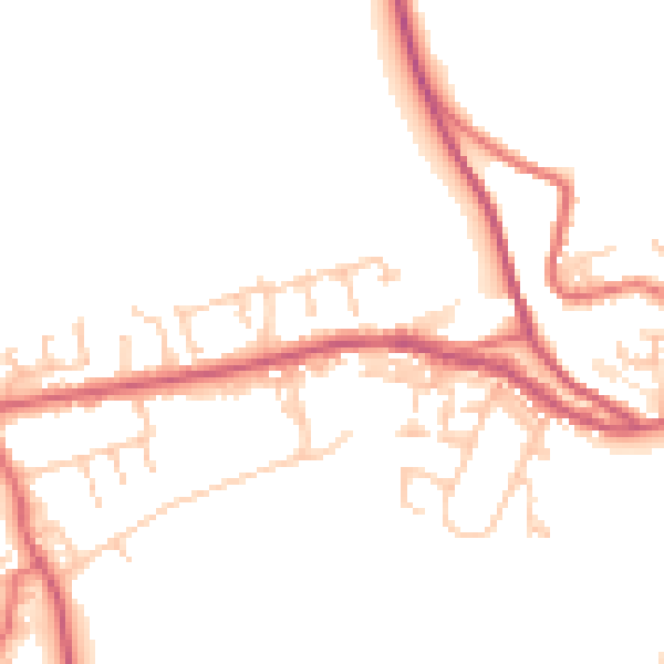 Daytime road noise heatmap for NE16 6BL