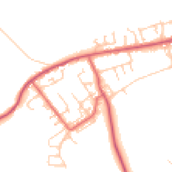 Daytime road noise heatmap for NE16 6DA