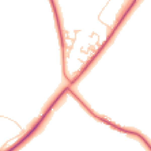 Daytime road noise heatmap for NE16 6DB
