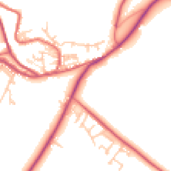 Daytime road noise heatmap for NE16 6DG