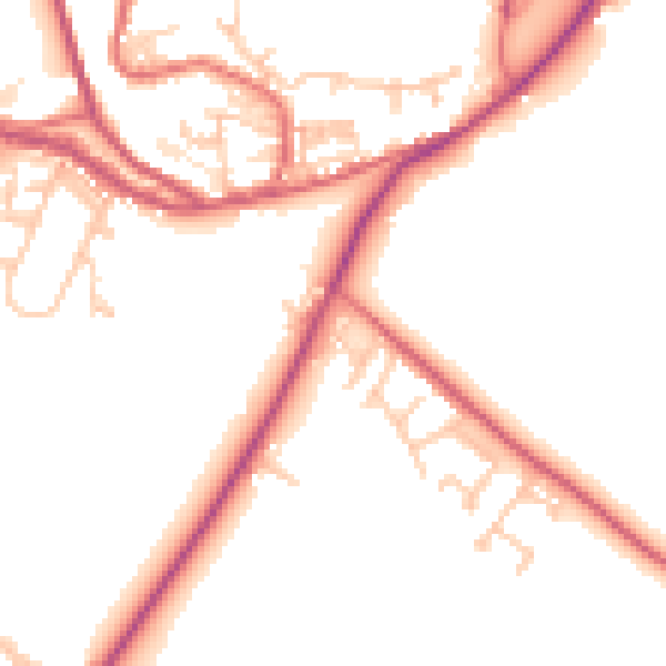 Daytime road noise heatmap for NE16 6DP