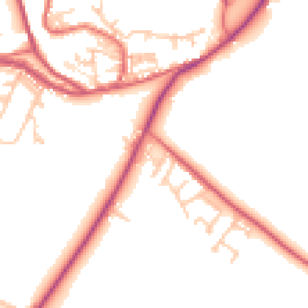 Daytime road noise heatmap for NE16 6DS