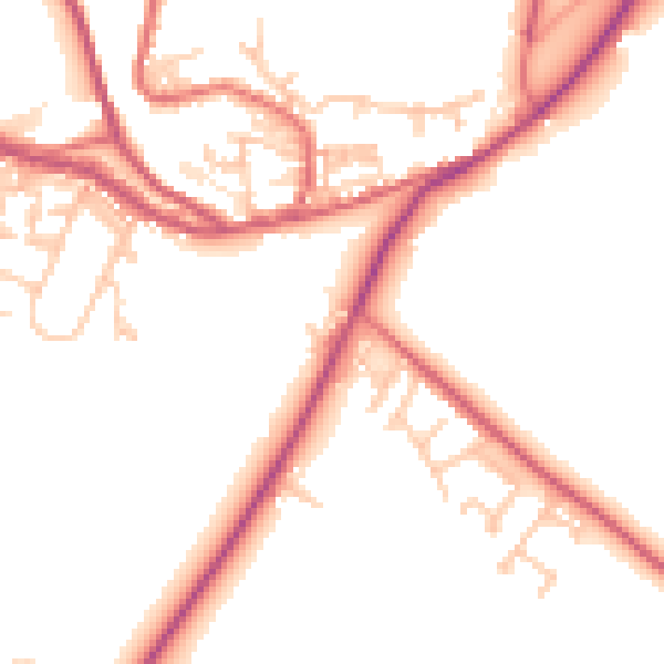 Daytime road noise heatmap for NE16 6DW