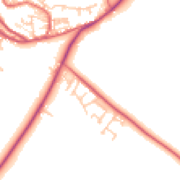 Daytime road noise heatmap for NE16 6DX
