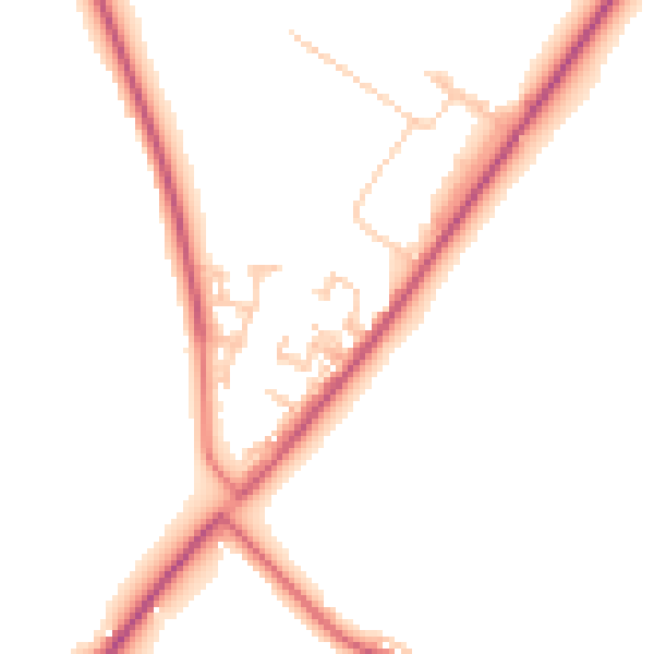 Daytime road noise heatmap for NE16 6EG