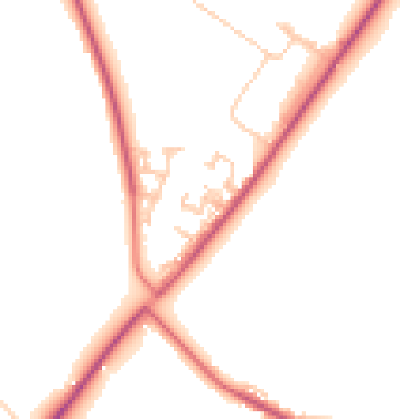 Daytime road noise heatmap for NE16 6EJ