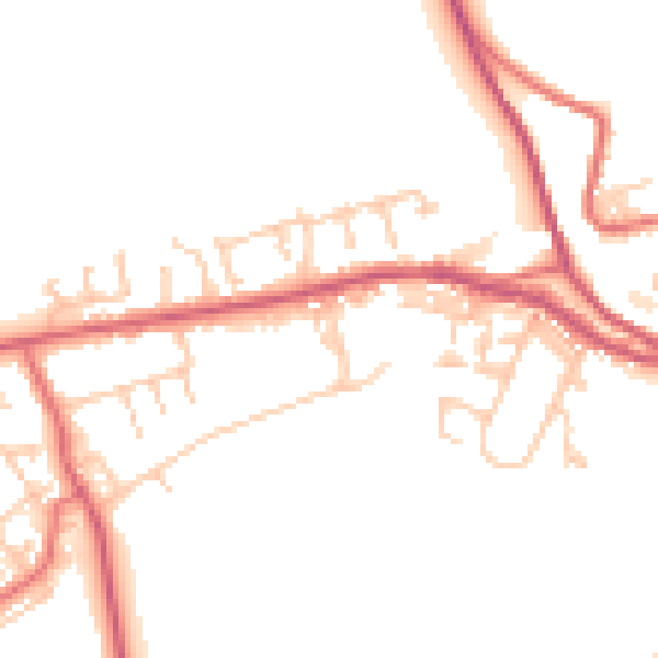 Daytime road noise heatmap for NE16 6HP
