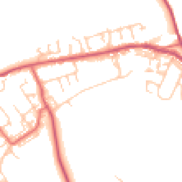 Daytime road noise heatmap for NE16 6JQ