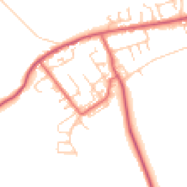 Daytime road noise heatmap for NE16 6JR