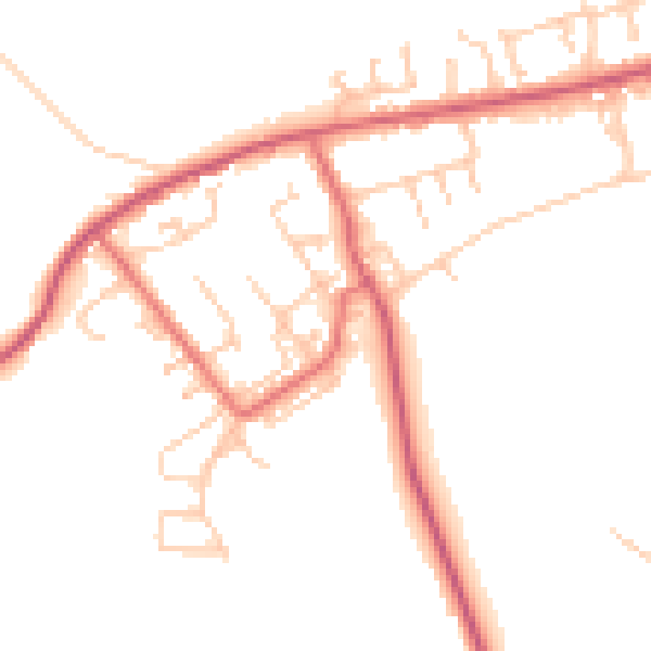 Daytime road noise heatmap for NE16 6JW