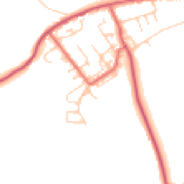 Daytime road noise heatmap for NE16 6JZ